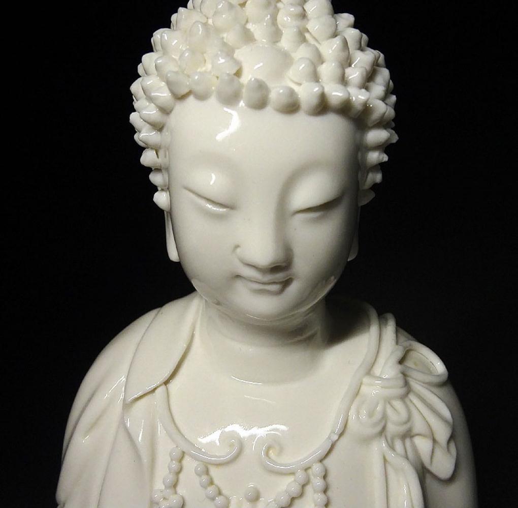 時代物 白磁高麗仏 仏像 高約34.5cm 仏教美術 唐物 徳化窯 z98913