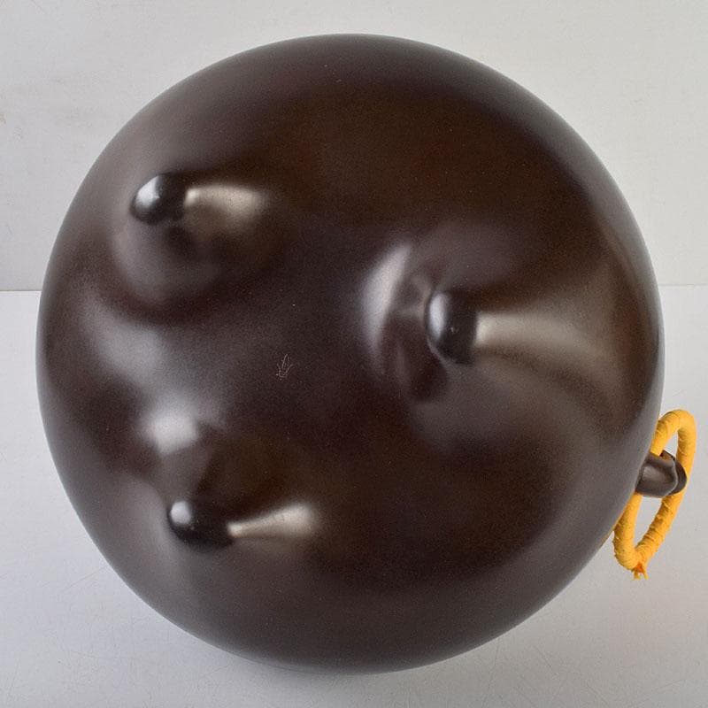 茶道具　釜師　畠春斎作　無文　平丸釜　唐銅鬼面風炉　共布共箱　M　R9292B