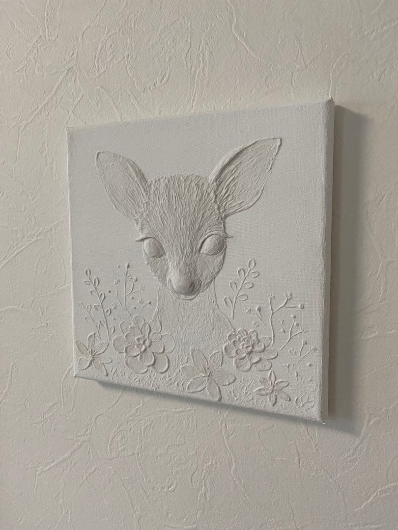 テクスチャーアート 花畑の子鹿