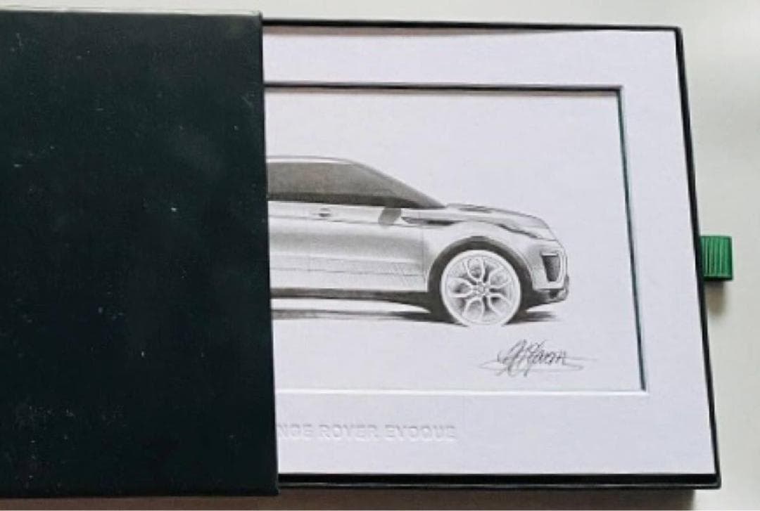 レンジローバー Evoque イヴォーク アートスケッチ サイン 収納ケース付き