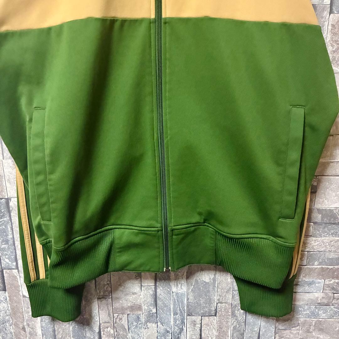 00s adidas アディダス トラックジャケット ジャージ 緑ベージュ M