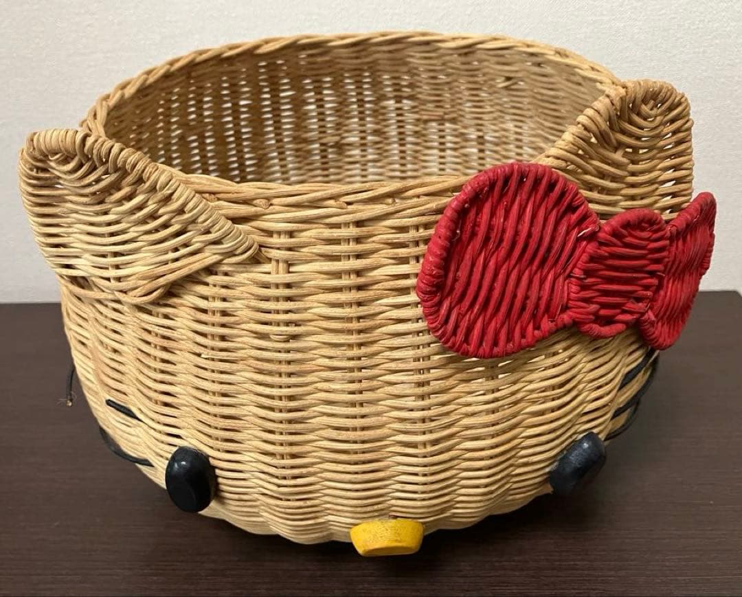 キティ　かご小物入れ　キティ籠　昭和レトロ　キティレア　キティちゃんレトロ