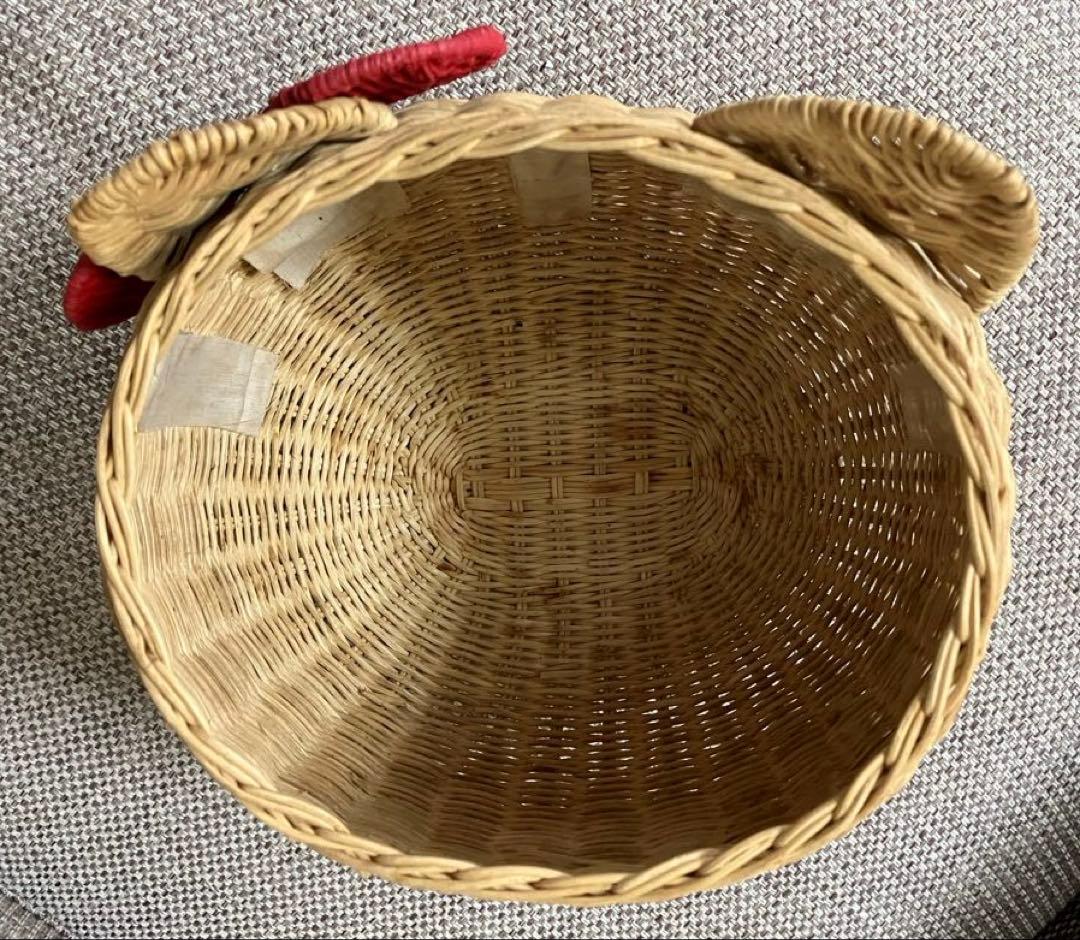 キティ　かご小物入れ　キティ籠　昭和レトロ　キティレア　キティちゃんレトロ