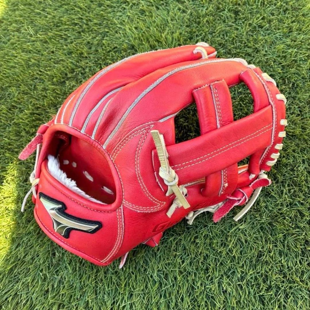 ミズノ グローバルエリート軟式グローブ 赤