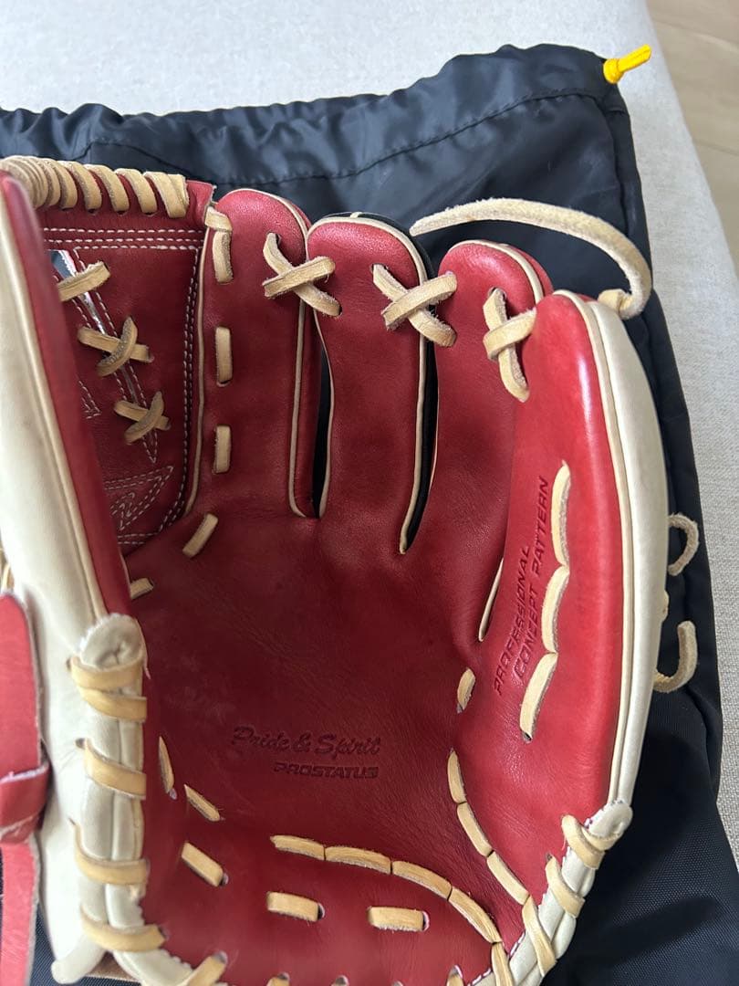 ZETT プロステイタス 軟式グローブ 赤/白/黒