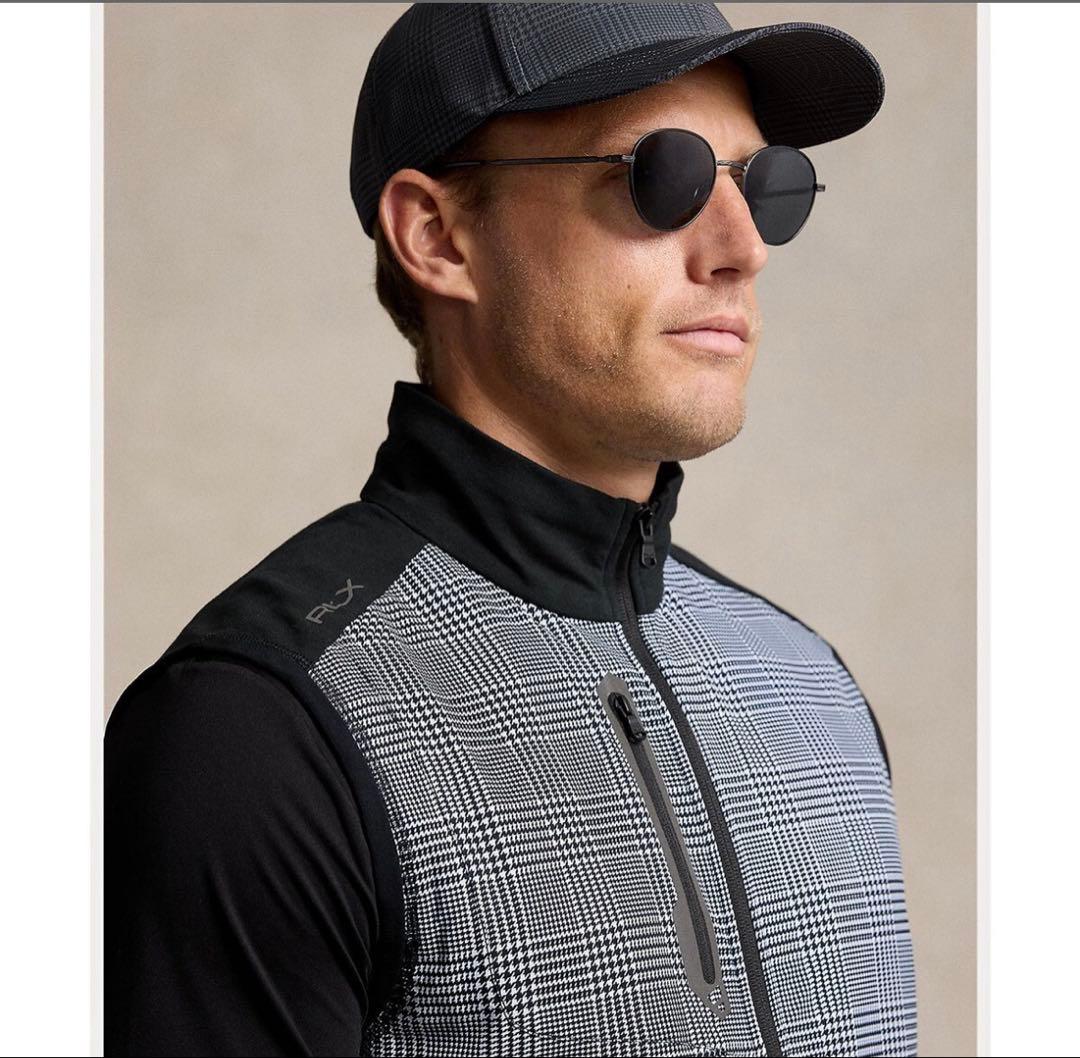 RLX フルジップ グレンチェック ベスト