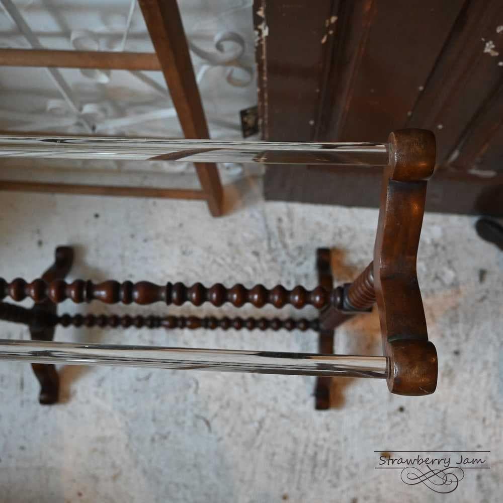 IFU-415 英国アンティーク マホガニー リネンラック ラック 洗濯物干し