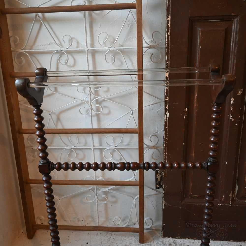 IFU-415 英国アンティーク マホガニー リネンラック ラック 洗濯物干し