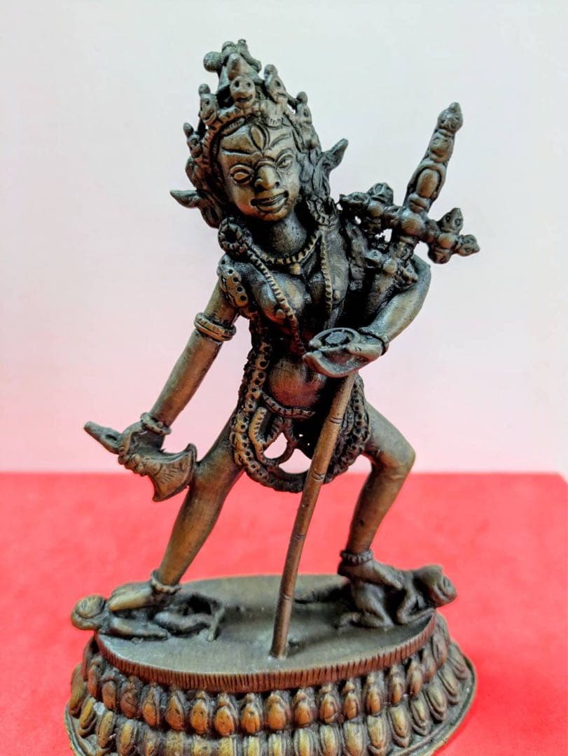 チベット仏教シヴァ神像とガネーシャ神のガンター（ベル・法具)２点まとめて