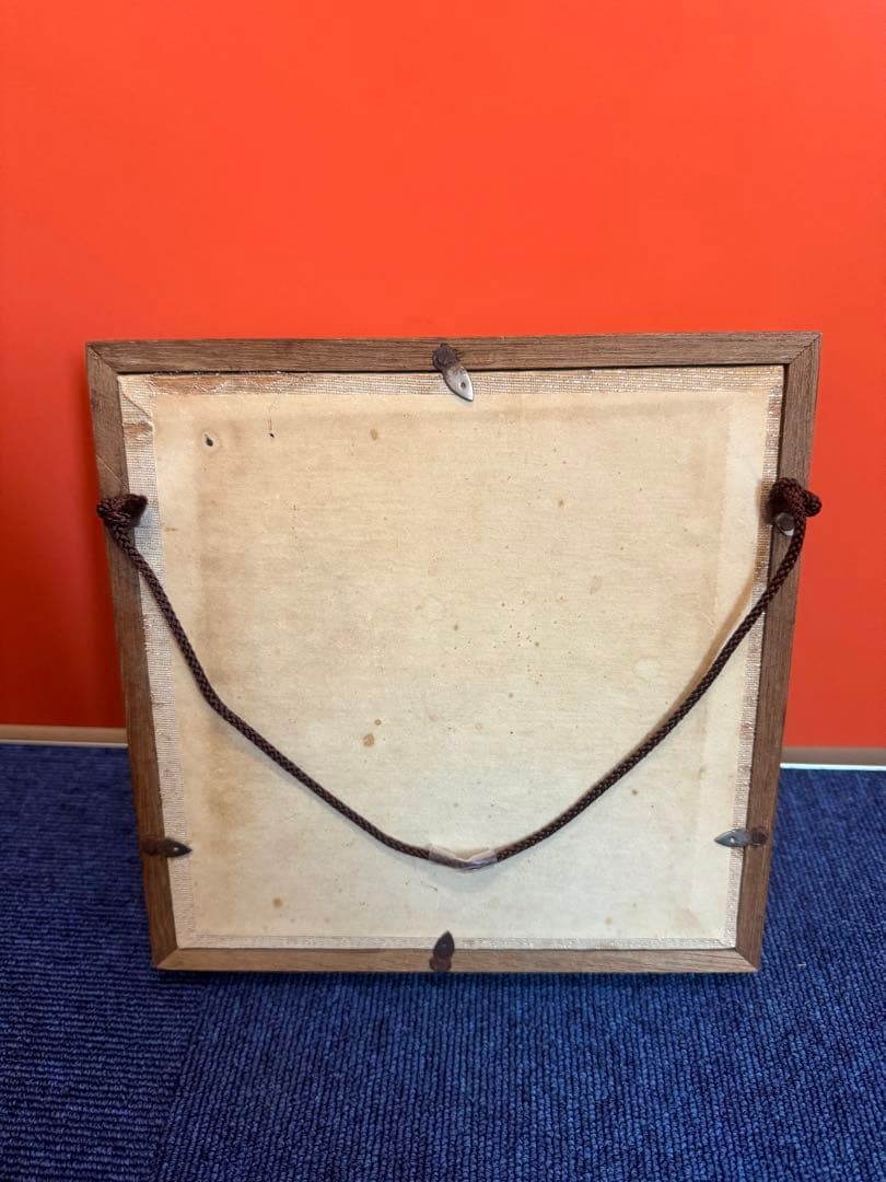 1915 源右衛門 染付 陶板画 額装 お雛様　額縁  置物　工芸品