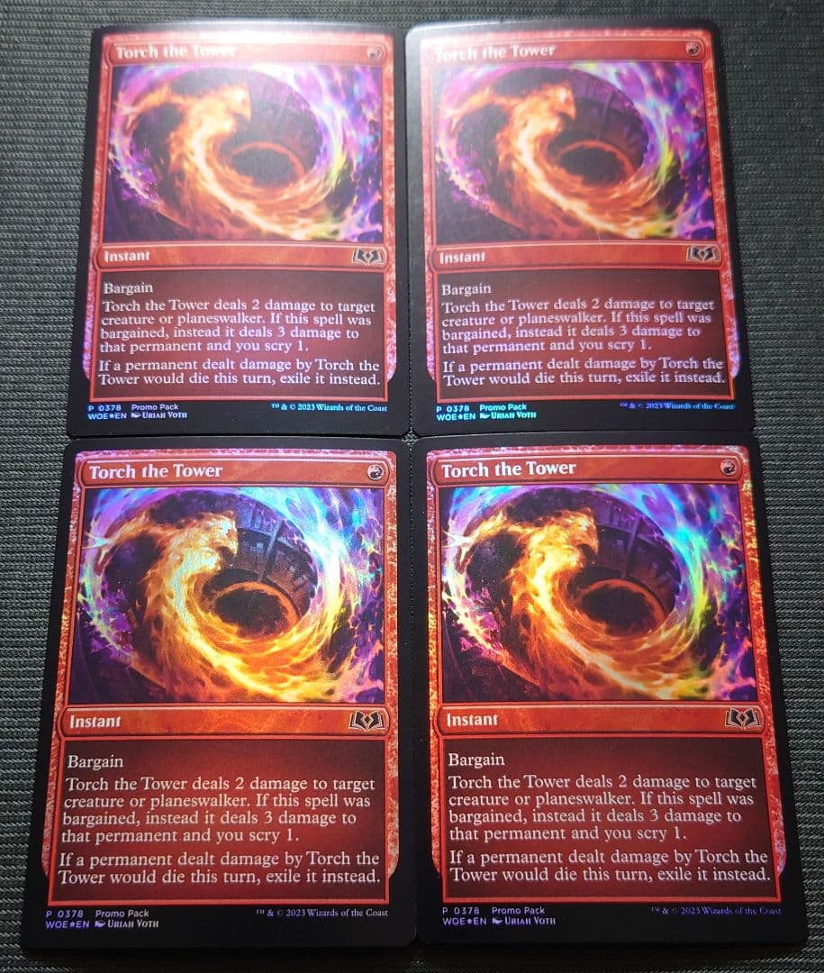 mtg 超稀少 英語版 FOIL 4枚セット 塔の点火 ダークプロモ woe