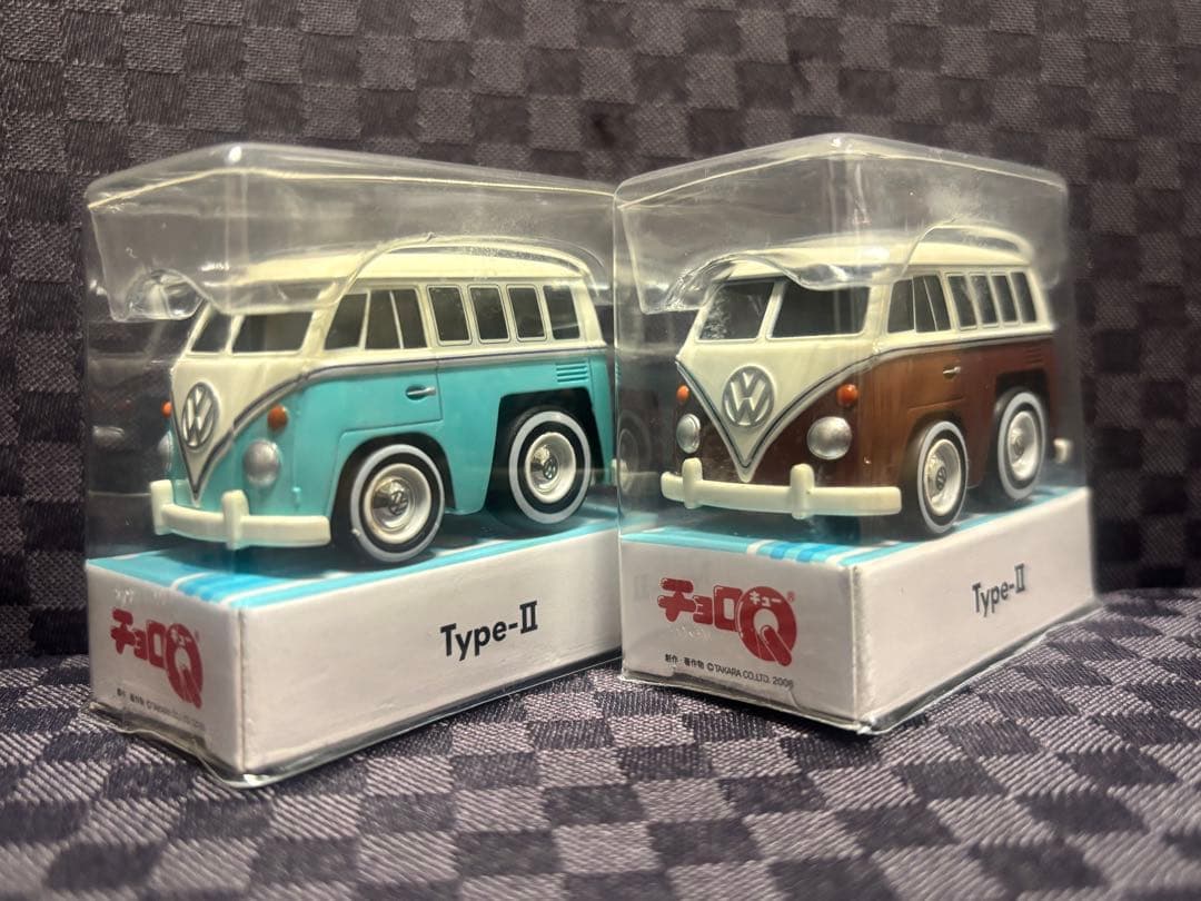 ★激レア 非売品 チョロＱ ワーゲンバス Type-II 水色・茶色 2台★