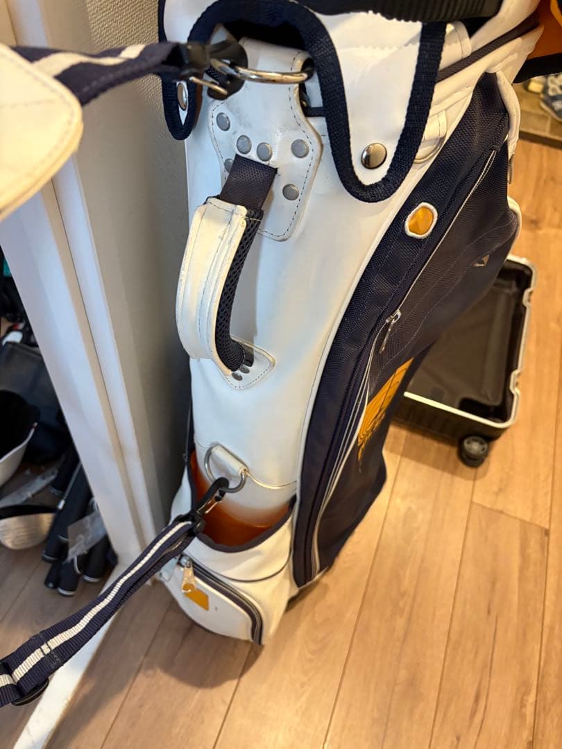 ミズノ BOLSA ゴルフキャディバッグ ホワイト/ネイビー