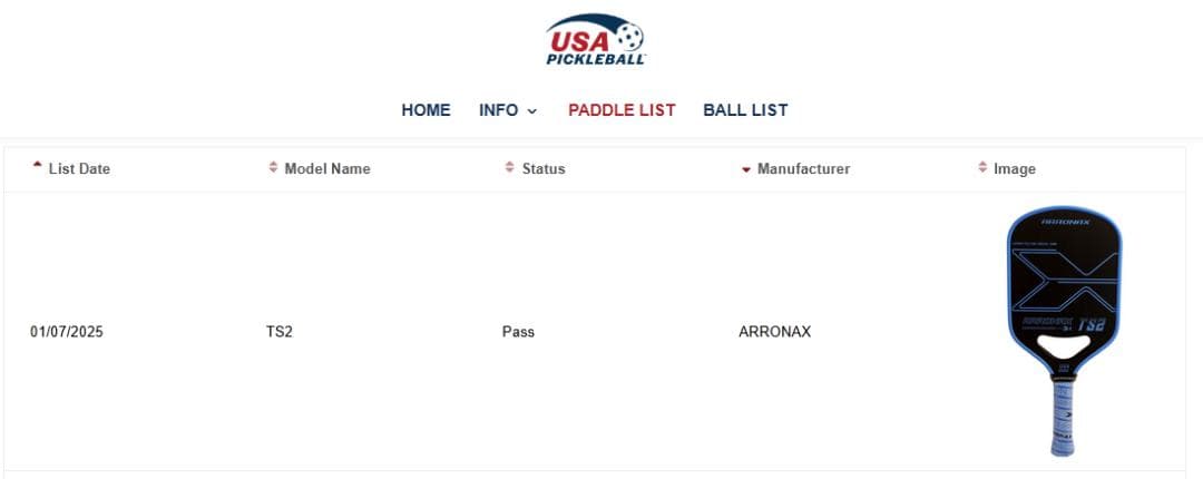 USAPA承認 ピックルボール パドル ARRONAX TS2 T700カーボン