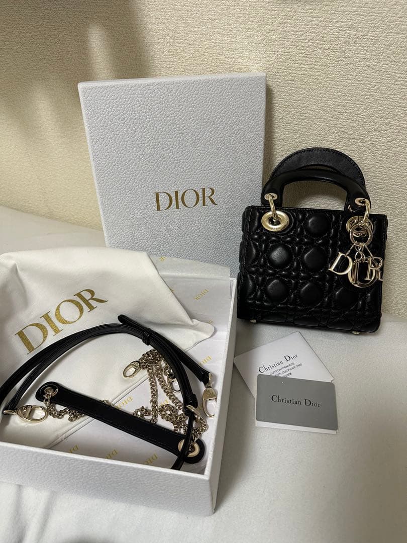 DIOR 新品ノベルティ　ショルダーバッグハンドバック2way ゴールドチェーン