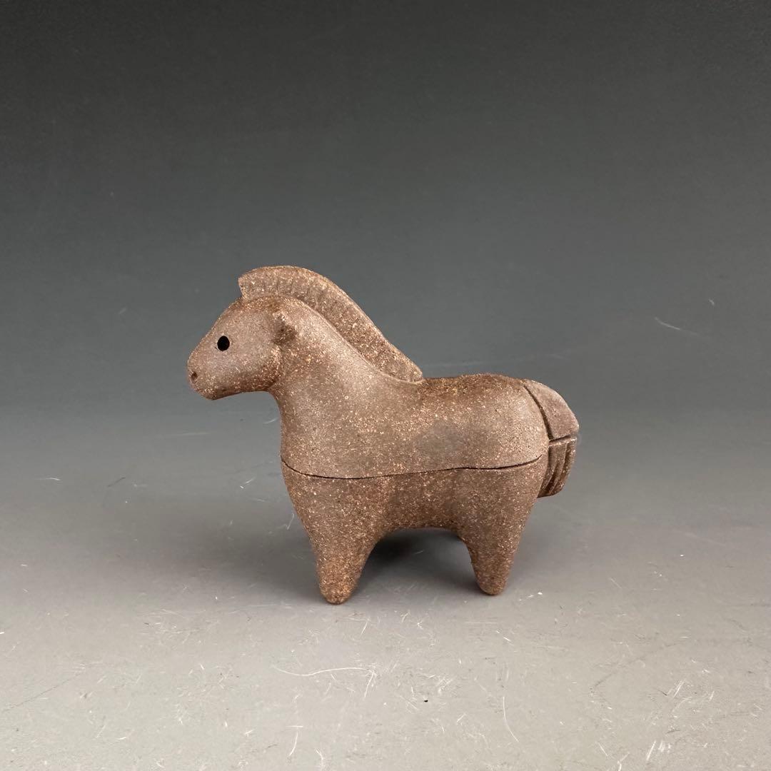 茶道具　干支　午年　馬　香合　松尾潤　共箱　焼〆　初釜　炭点前　正月