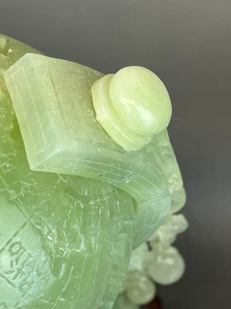 美品　翡翠地球儀　高さ39cm 重さ 5500g 置物　送料込み￼