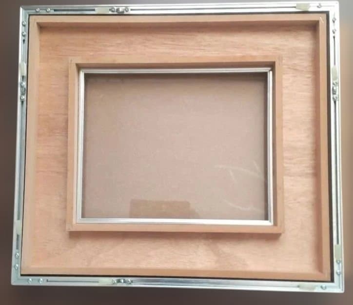 日本画 花 額装 ガラス