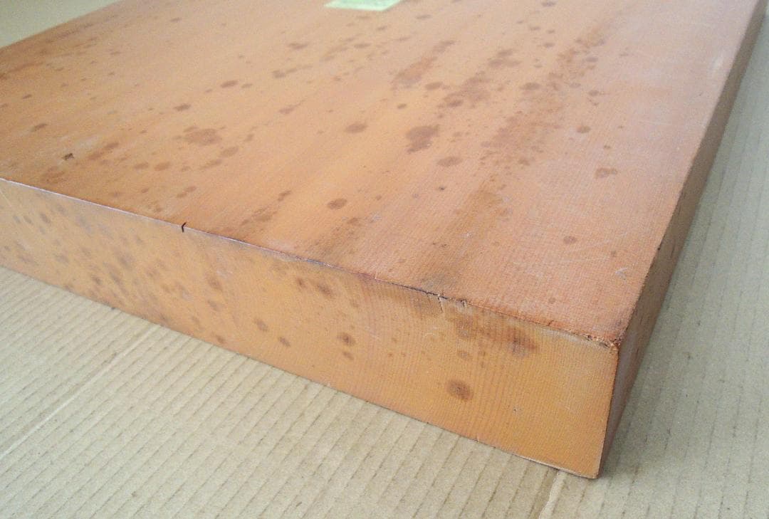 囲碁盤(天然木・漆線引) 3枚継 碁石付き