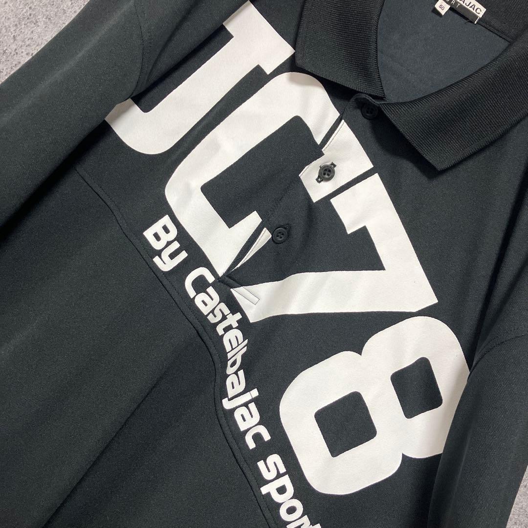 23SS カステルバジャック　スポーツ　ブラック　ゴルフ　ポロシャツ　50