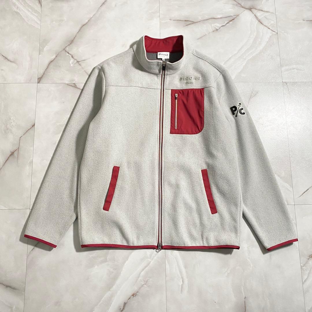 A18612 ピッコーネクラブ 22AWフリースジップアップジャケット 灰赤50