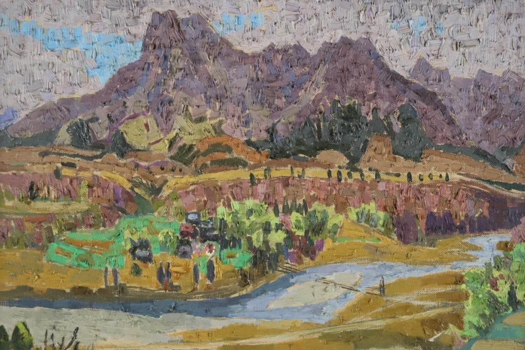 真作保証 高田誠 「早春の妙義」 油彩6号 共シール 文化功労者 日本芸術院会員