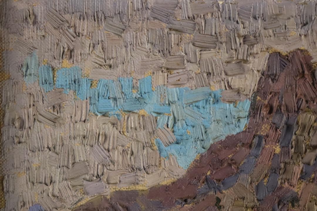 真作保証 高田誠 「早春の妙義」 油彩6号 共シール 文化功労者 日本芸術院会員