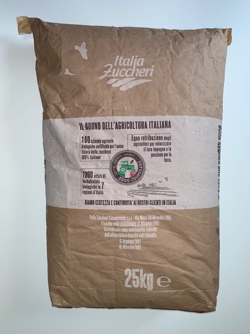 オーガニック甜菜糖（てんさい糖）　25kg　EUオーガニック認証　イタリア産