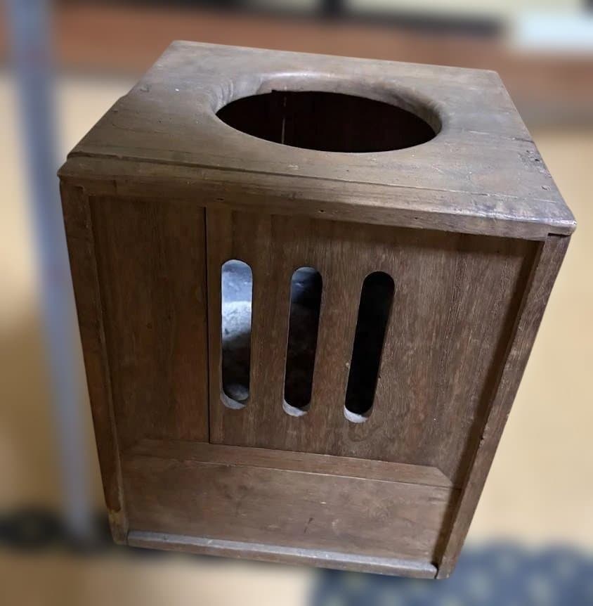 昭和レトロ 木枠火鉢 箱火鉢 陶器内蔵 炭付き 和風インテリア