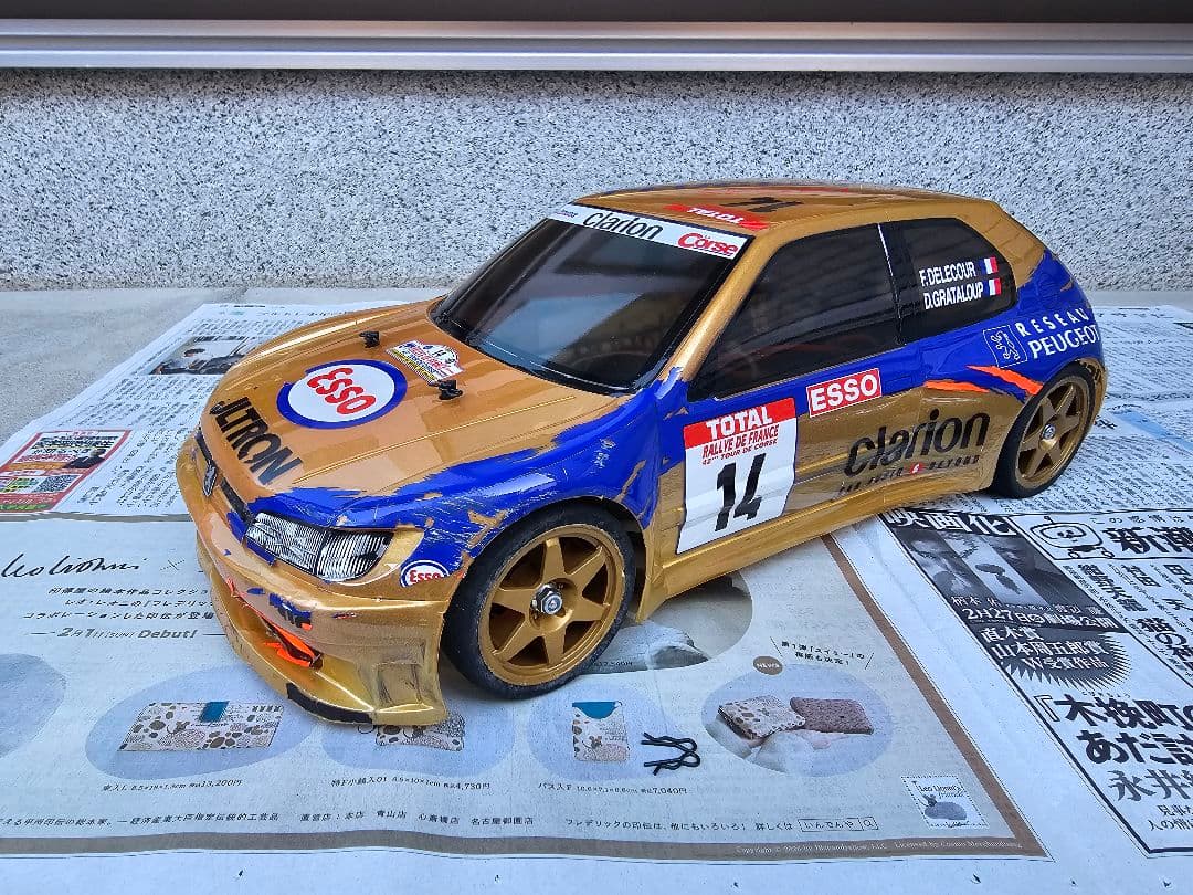 タミヤラジコンXB.プジョースポーツ中古フルセット、オンロード&ドリフト仕様