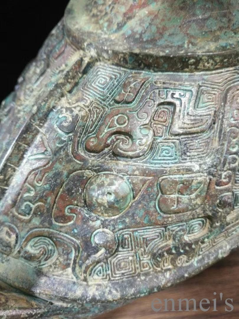 中国古美術 青銅器 長頸壺 酒器 饕餮文 唐物 骨董 彫刻工芸 禮器 風水鎮宅