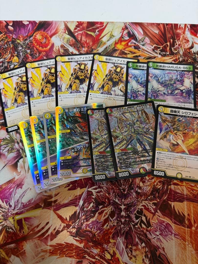 デュエルマスターズ 赤白緑サムライ　デッキ　スリーブ付き