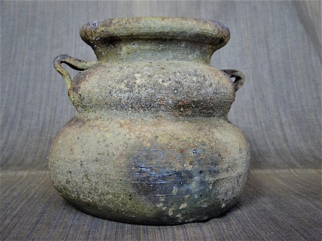 中里隆★ 唐津南蛮 耳付水指★共箱・布・栞