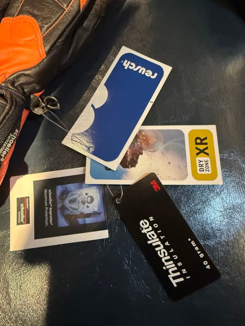 【新品タグ付】reusch スキーグローブ オレンジ/ブラック 7 1/2