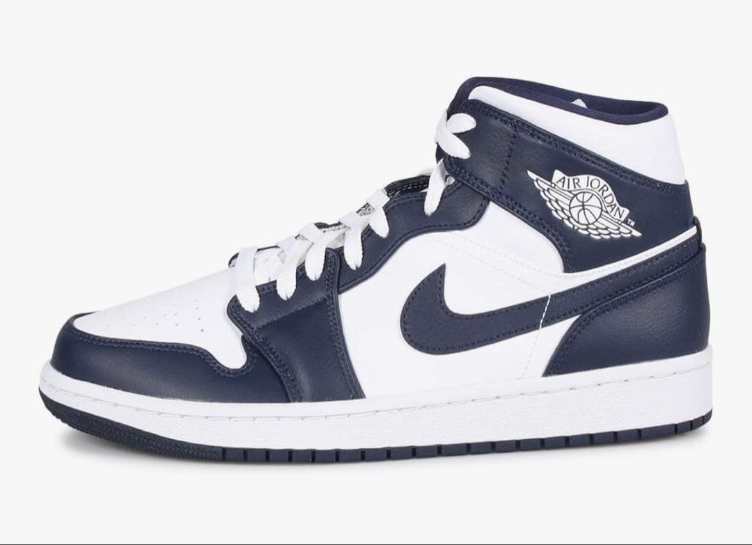 新品Nike Air Jordan 1 ネイビー/ホワイト ハイカットシューズ