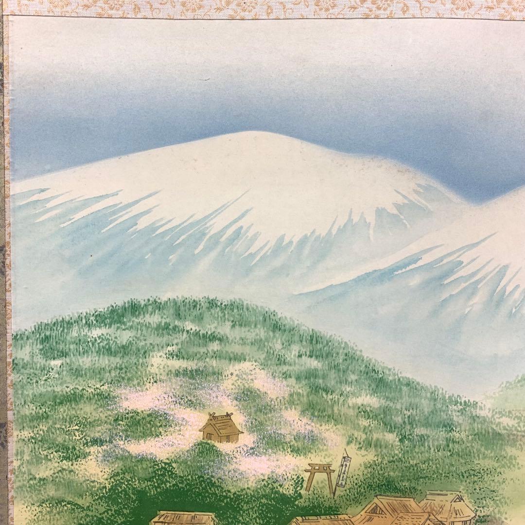 掛軸 映雪 農耕四季 共箱 農業 時代 稲作 B-1