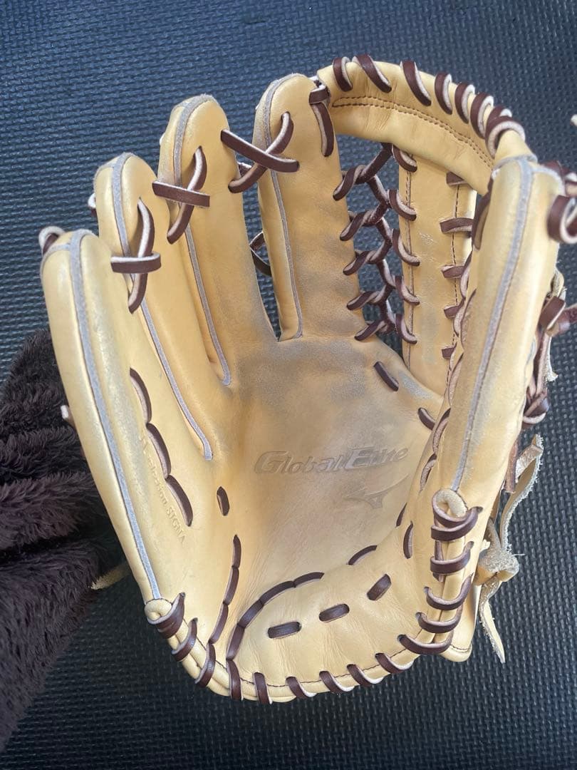グローバルエリート　軟式グローブ　外野手　左投げ　キャメル