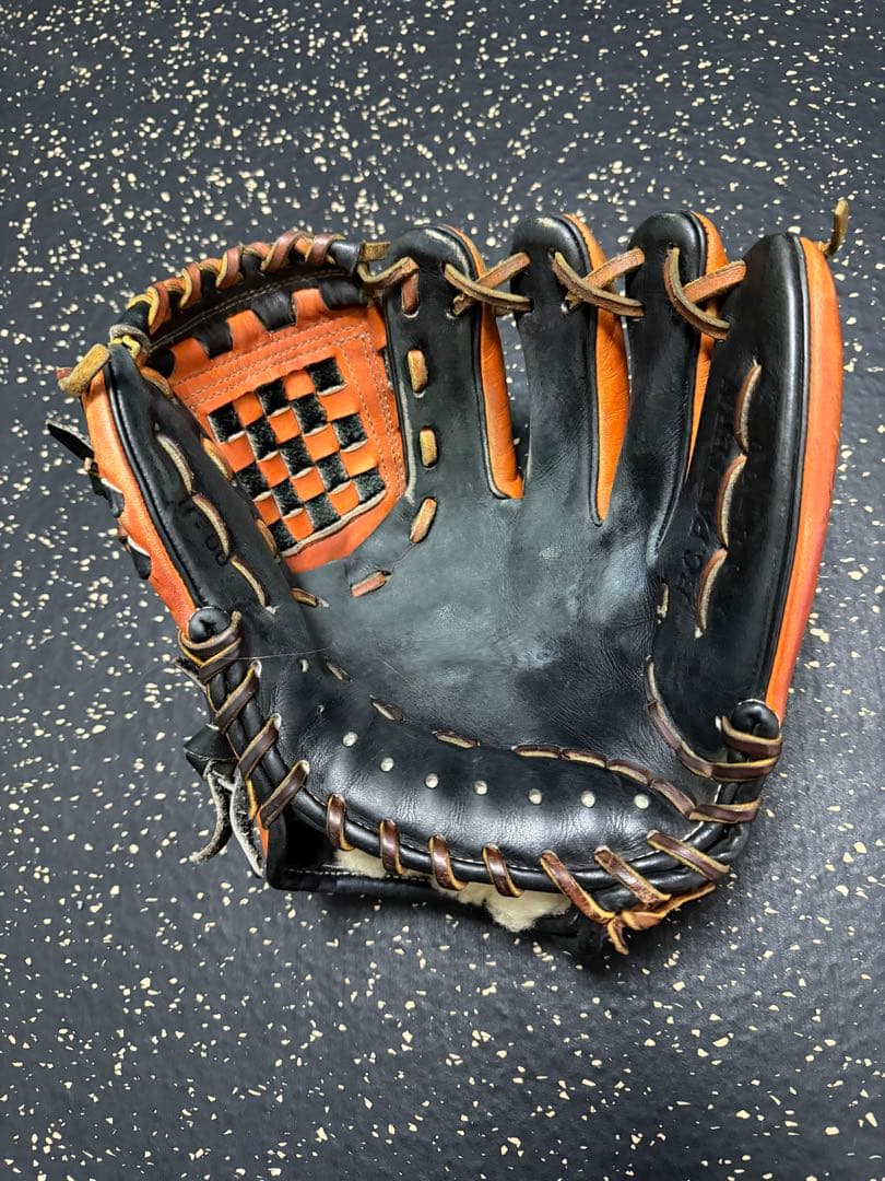 ZETT プロステイタス プロ野球選手実使用 硬式グローブ 黒/オレンジ