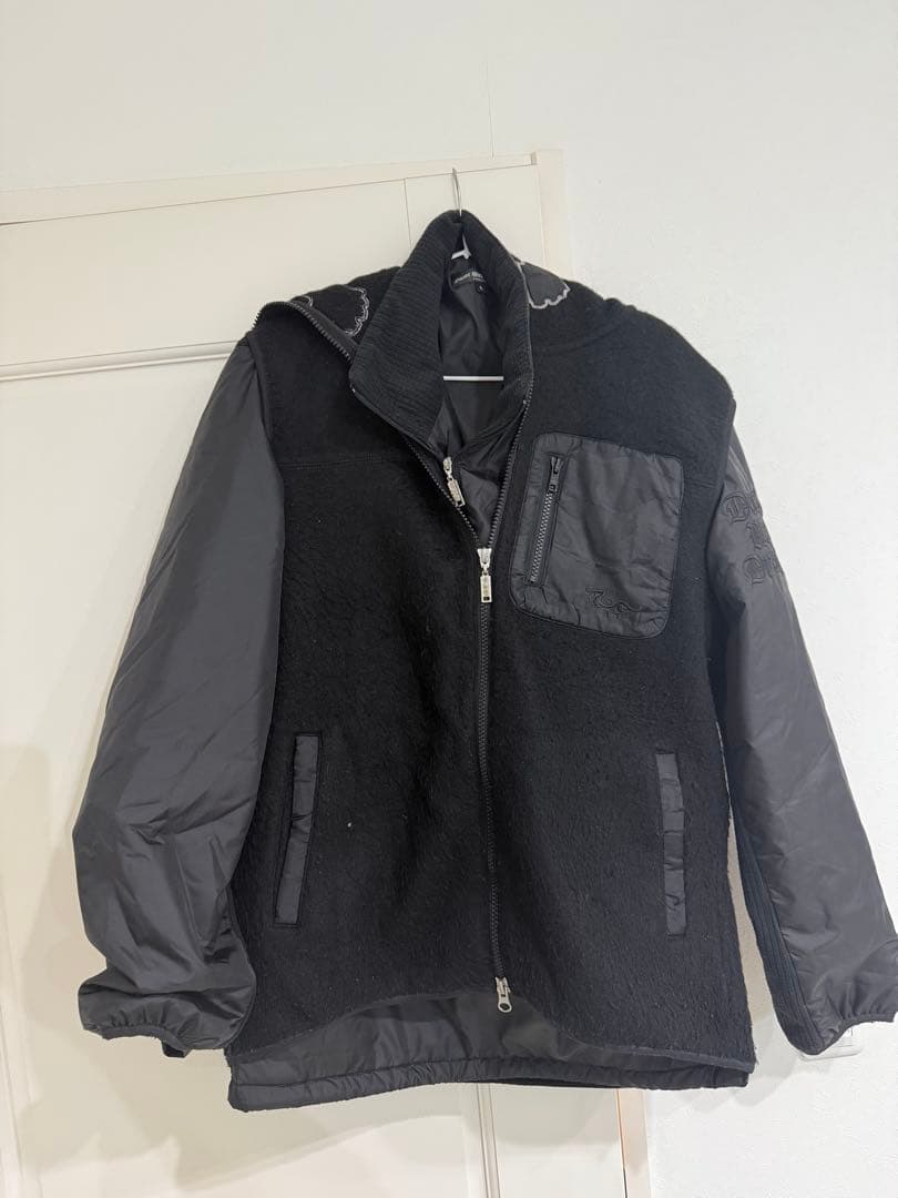 秋冬Dance With Dragon フリースベスト フード付ナイロンインナー