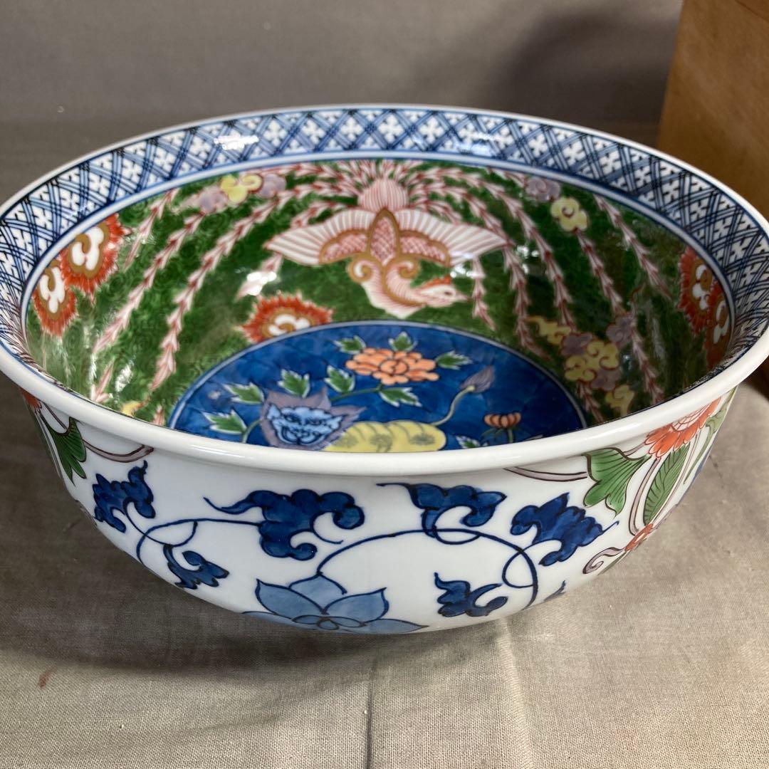 【美穂さん専用】古伊万里の伝統　名窯　舘林源右衛門作　古伊万里鳳凰獅子見込文　鉢