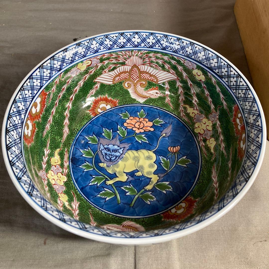 【美穂さん専用】古伊万里の伝統　名窯　舘林源右衛門作　古伊万里鳳凰獅子見込文　鉢