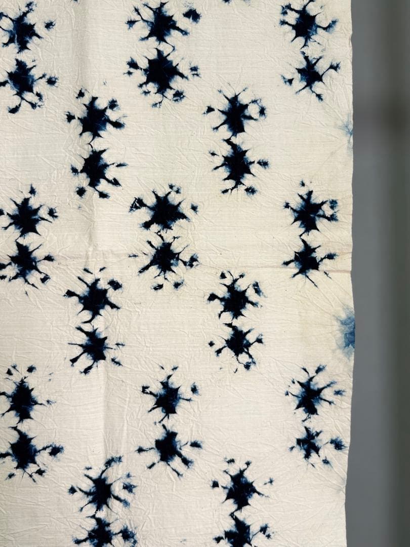 N35「有松鳴海絞り」藍染作家 片野かほり 国産天然藍染 個展出品作品布 古布