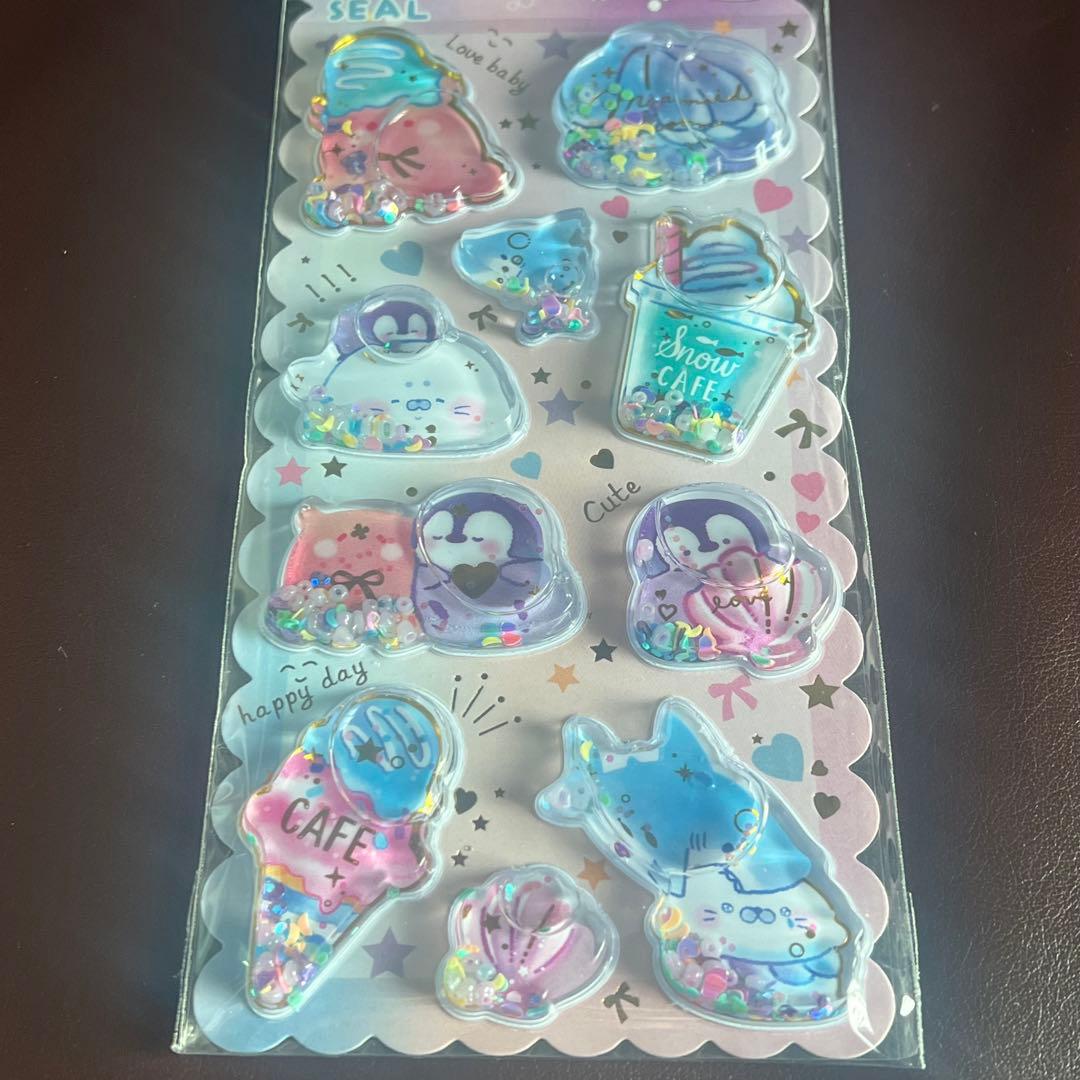 【海外正規品】ペンギン　アザラシ　ハムスター　ウォーターシール　2枚セット