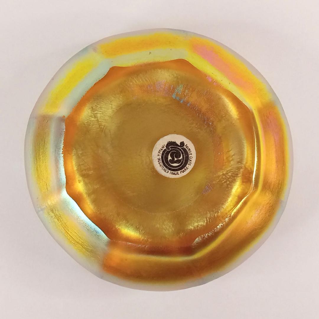 ルイスCティファニー 紙ラベル付きソルトセラー ファブリルガラス q82 b