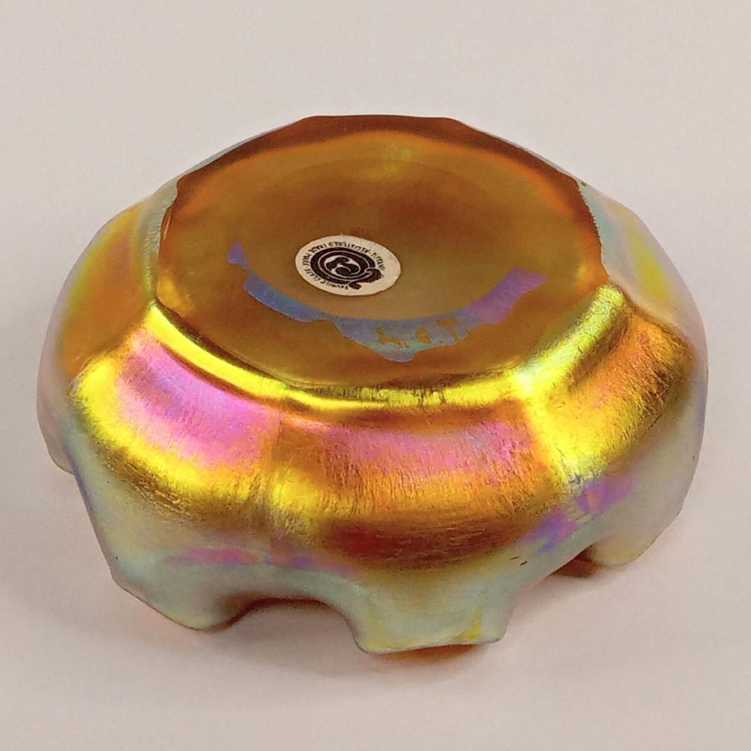 ルイスCティファニー 紙ラベル付きソルトセラー ファブリルガラス q82 b