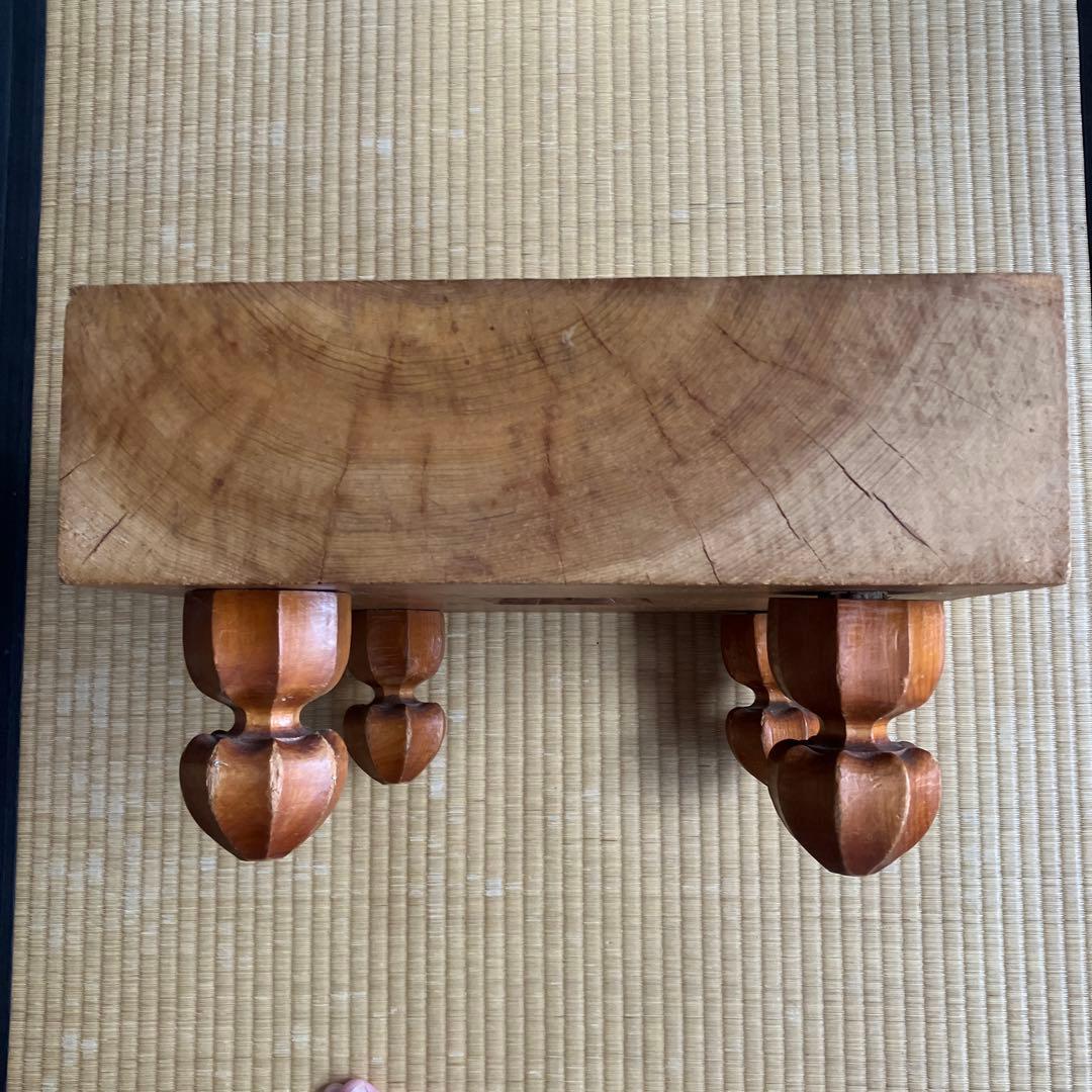 桂四寸　脚付碁盤　白蛤碁石　黒那智黒　碁簀欅