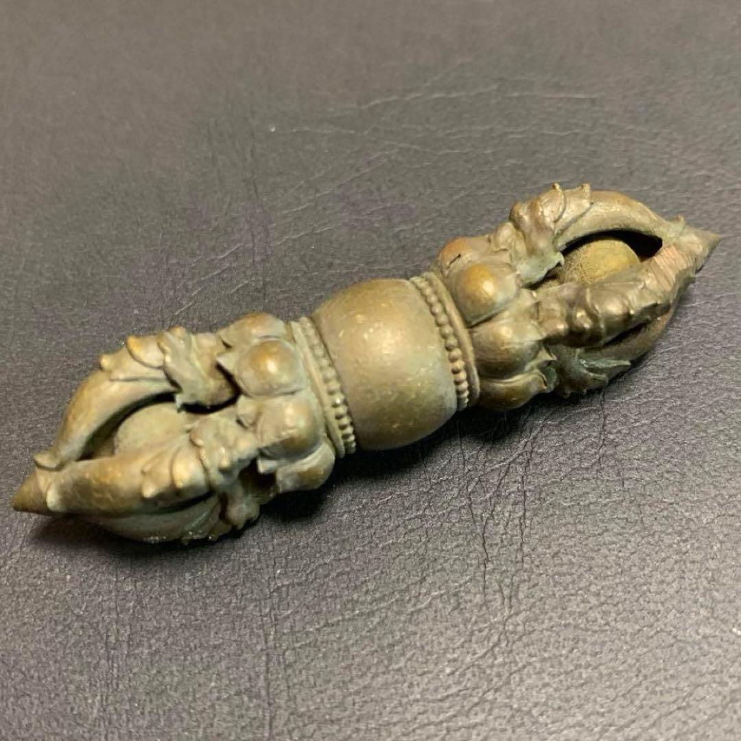 [希少品] アンティーク　古物　如意装飾造金剛杵　五鈷杵　ヴァジュラ　希少品