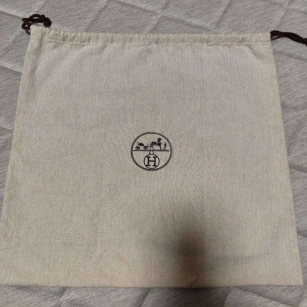 バーキン25　ヘリンボーン柄 ベージュ巾着袋