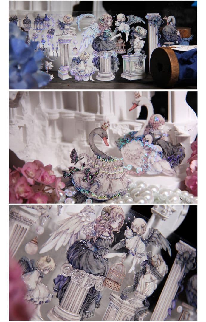 ✩再販✩J689＃天鹅记(水晶)LION切り売り海外人物マステ女の子