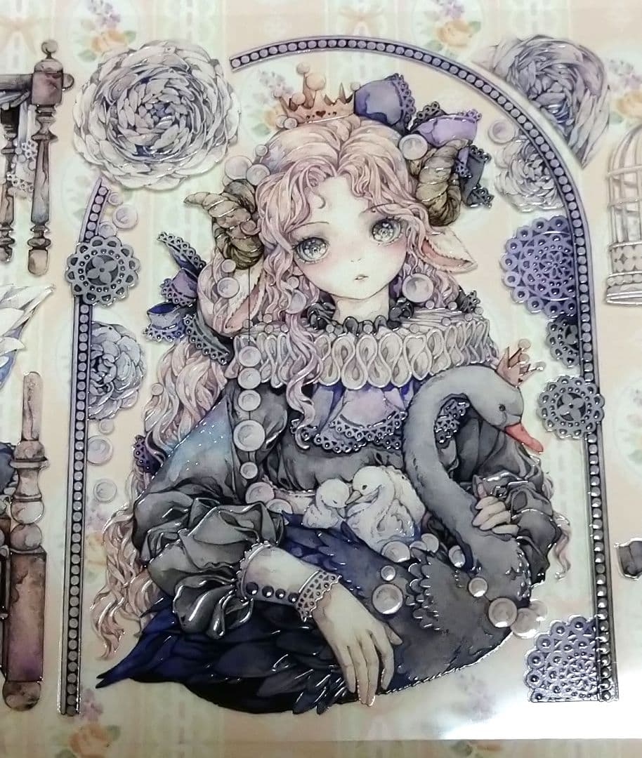 ✩再販✩J689＃天鹅记(水晶)LION切り売り海外人物マステ女の子